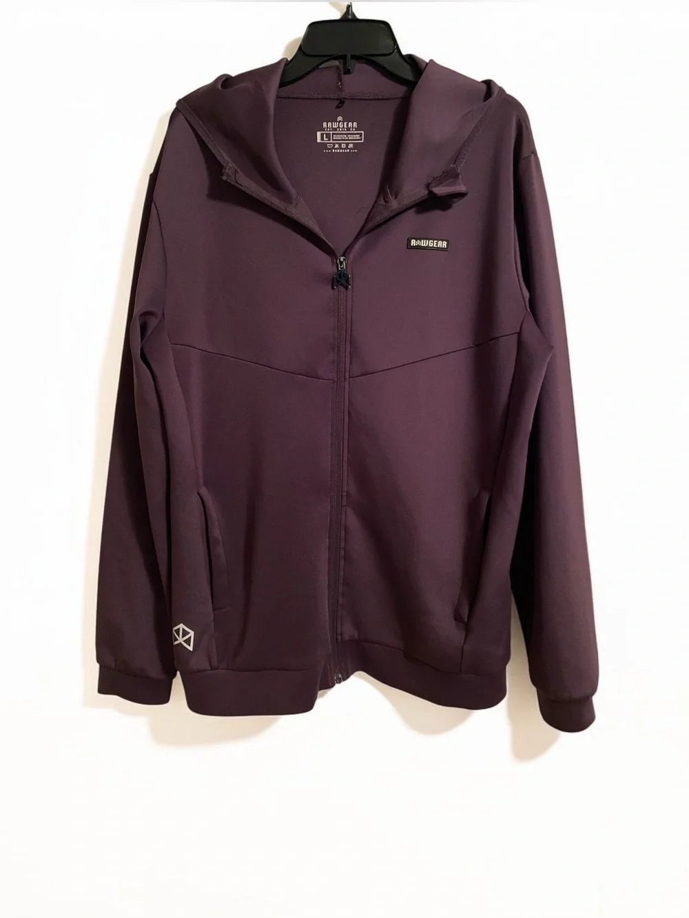 Rawgear Men’s Full-Zip Hooded Jacket in Plum Size L